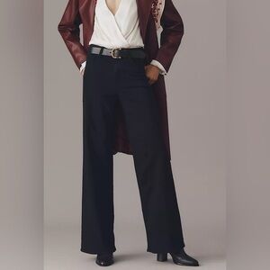 PAIGE Anessa High Rise Wide Leg Jeans in Black Shadow